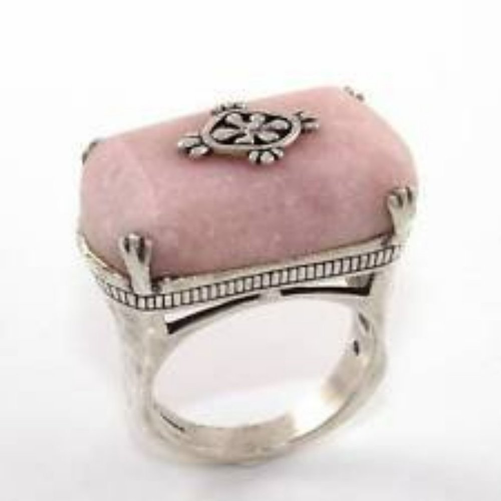 R2205 Retired Silpada Pink Soapstone Ring Size 6,7